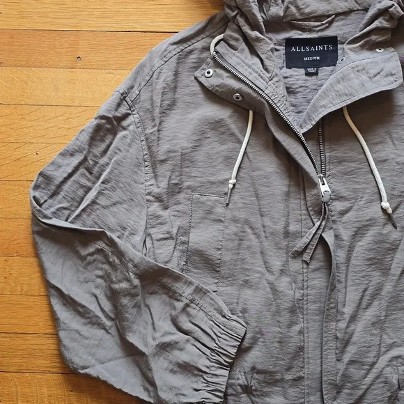 AllSaints, Calla Fishtail Parka Jacket Coat, Gray, EUC, Women's M - Picture 4 of 16